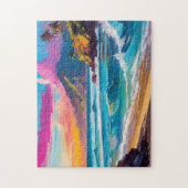 カラフルモダン抽象芸術ビーチ ジグソーパズル (縦)