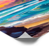 カラフルモダン抽象芸術ビーチ ポスター (角)