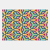 カラフルモダン抽象芸術モザイクの幾何学的パターン ラッピングペーパーシート (正面3)