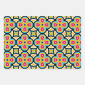 カラフルモダン抽象芸術モザイクの幾何学的パターン ラッピングペーパーシート (正面2)