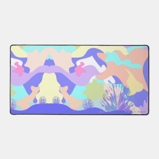 カラフルモダン抽象芸術リラックスアート デスクマット (正面)