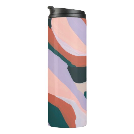 カラフルモダン抽象芸術名前をカスタムする タンブラー (回転右)