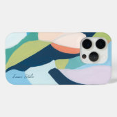 カラフルモダン抽象芸術名前をカスタムする Case-Mate iPhoneケース (裏面 (横))