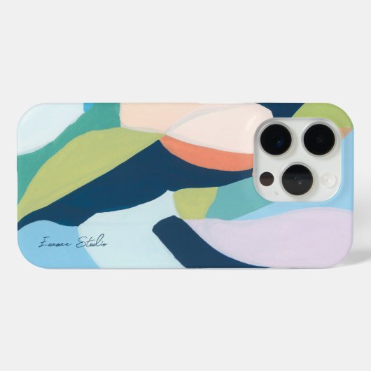 カラフルモダン抽象芸術名前をカスタムする Case-Mate iPhoneケース (裏面 (横))