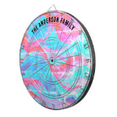 カラフルモダン抽象芸術波パーソナライズされた型 ダーツボード (正面右)