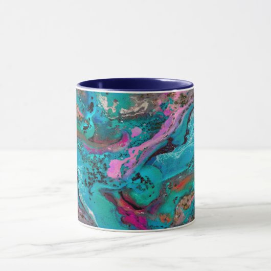 カラフルモダン抽象芸術流絵画液 マグカップ (中央)