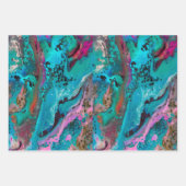 カラフルモダン抽象芸術流絵画液 ラッピングペーパーシート (正面2)