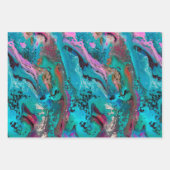 カラフルモダン抽象芸術流絵画液 ラッピングペーパーシート (正面3)