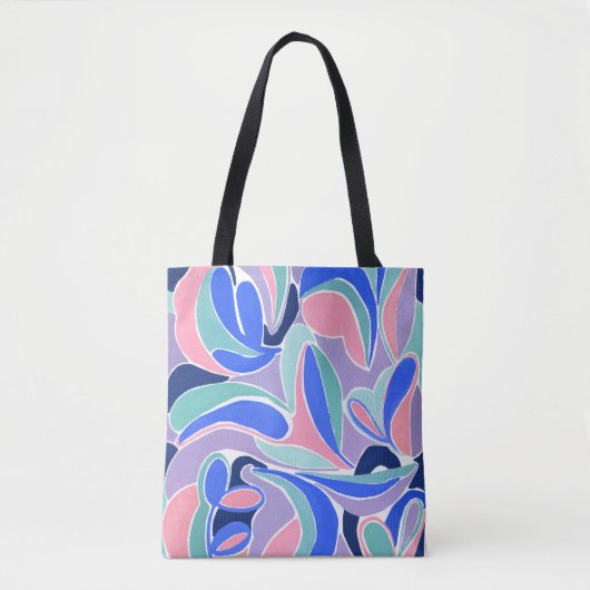 カラフルモダン抽象芸術絵画トートバッグ トートバッグ (正面)