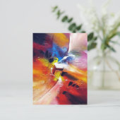カラフルモダン抽象芸術絵画表現主義 ポストカード (スタンド正面)