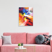カラフルモダン抽象芸術表現主義スタイル芸術 キャンバスプリント (インサイチュ (リビング))