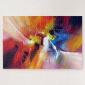 カラフルモダン抽象芸術表現主義スタイル芸術 ジグソーパズル (横)