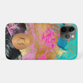 カラフルモダン抽象芸術金ゴールド釉薬モノグラムの Case-Mate iPhoneケース (裏面(横))