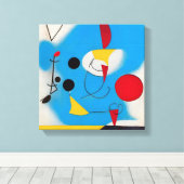 カラフルモダン抽象芸術青モバイル1 キャンバスプリント (インサイチュ (ウッドフロア))