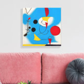 カラフルモダン抽象芸術青モバイル1 キャンバスプリント (インサイチュ (リビング))