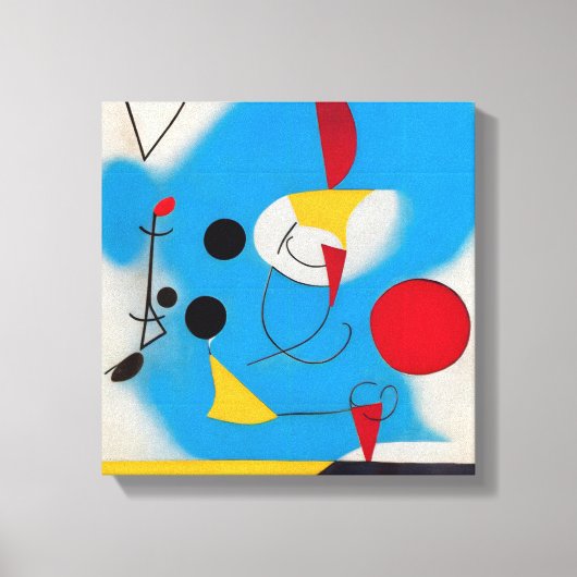 カラフルモダン抽象芸術青モバイル1 キャンバスプリント (正面)