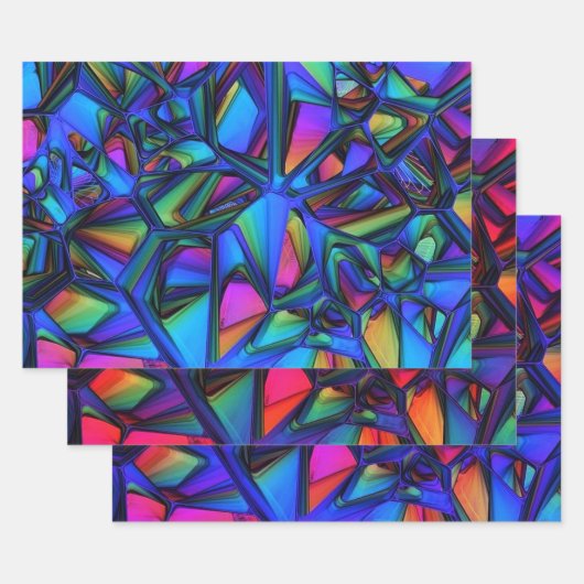 カラフルモダン抽象芸術2 ラッピングペーパーシート (セット)