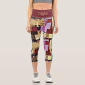 カラフルモダン抽象芸術 カプリレギンス (正面)