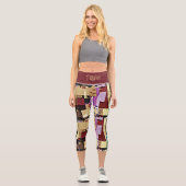 カラフルモダン抽象芸術 カプリレギンス (正面)