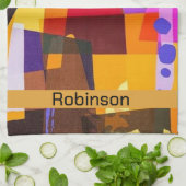 カラフルモダン抽象芸術 キッチンタオル (折り畳み)