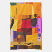 カラフルモダン抽象芸術 キッチンタオル (縦)