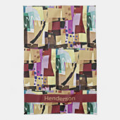 カラフルモダン抽象芸術 キッチンタオル (縦)