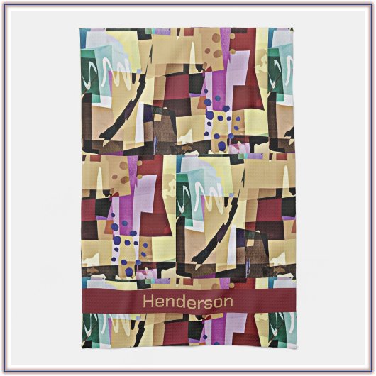 カラフルモダン抽象芸術 キッチンタオル