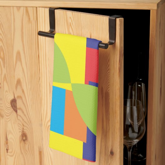 カラフルモダン抽象芸術 キッチンタオル (三つ折り)