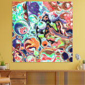 カラフルモダン抽象芸術 キャンバスプリント (インサイチュ (リビング))