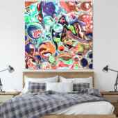 カラフルモダン抽象芸術 キャンバスプリント (インサイチュ (寝室))