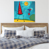 カラフルモダン抽象芸術 キャンバスプリント (インサイチュ (寝室))