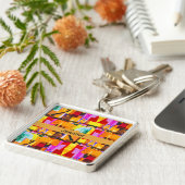 カラフルモダン抽象芸術 キーホルダー (側面)