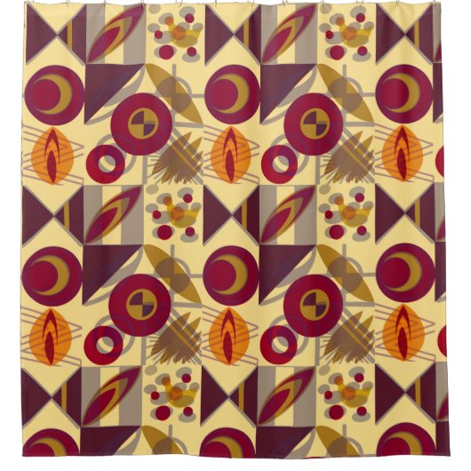 カラフルモダン抽象芸術 シャワーカーテン (正面)