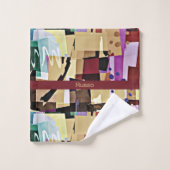 カラフルモダン抽象芸術 バスタオルセット (ウォッシュタオル)