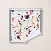 カラフルモダン抽象芸術 バスタオルセット (ウォッシュタオル)