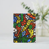 カラフルモダン抽象芸術 ポストカード (スタンド正面)