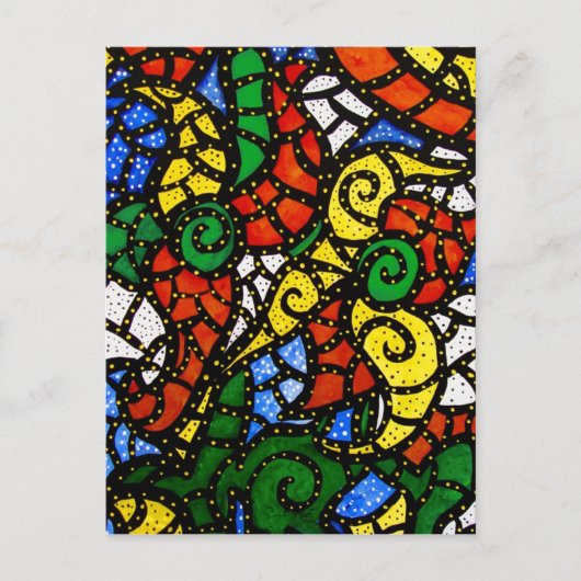 カラフルモダン抽象芸術 ポストカード (正面)