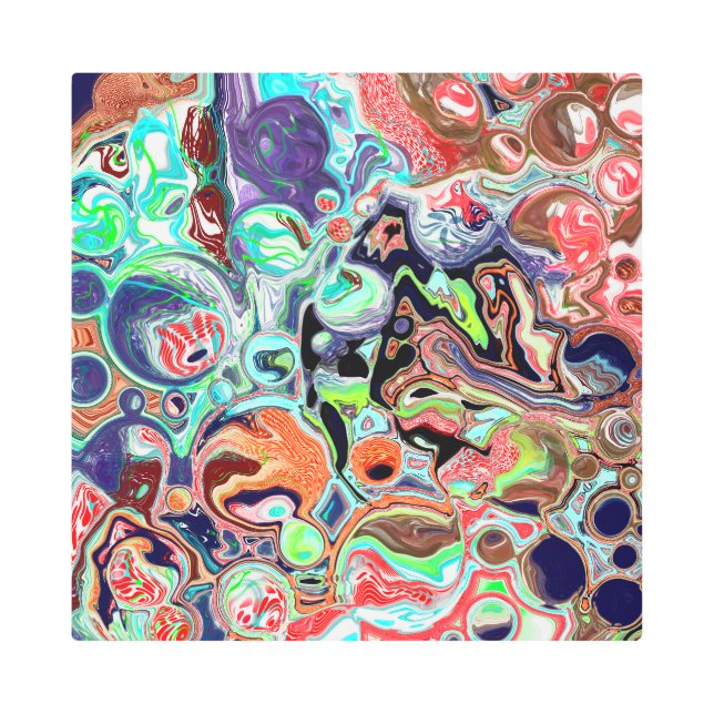 カラフルモダン抽象芸術 メタルプリント (正面)