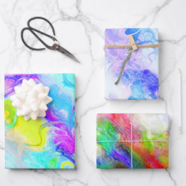 カラフルモダン抽象芸術 ラッピングペーパーシート
