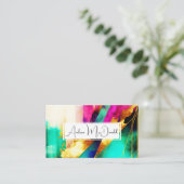 カラフルモダン抽象芸術 名刺 (スタンド正面)