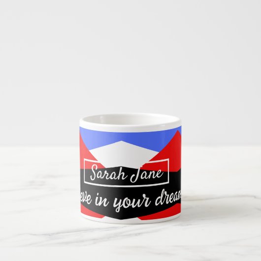 カラフルモダン抽象芸術 |感動的引用文 エスプレッソカップ (正面)