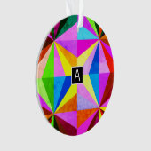 カラフルモダン数々の幾何 |モノグラム オーナメント (正面)
