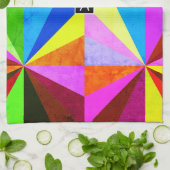 カラフルモダン数々の幾何 |モノグラム キッチンタオル (折り畳み)