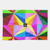 カラフルモダン数々の幾何 |モノグラム キッチンタオル (横)