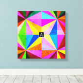 カラフルモダン数々の幾何 |モノグラム キャンバスプリント (インサイチュ (ウッドフロア))