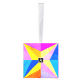 カラフルモダン数々の幾何 |モノグラム キューブオーナメント (右)