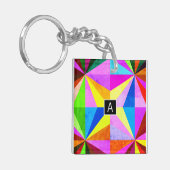 カラフルモダン数々の幾何 |モノグラム キーホルダー (正面左)