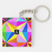 カラフルモダン数々の幾何 |モノグラム キーホルダー (裏面)