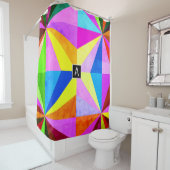 カラフルモダン数々の幾何 |モノグラム シャワーカーテン (インサイチュ)