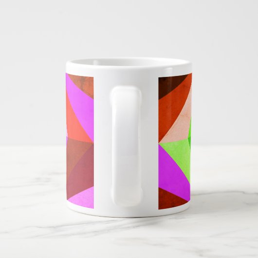 カラフルモダン数々の幾何 |モノグラム ジャンボコーヒーマグカップ (裏面)